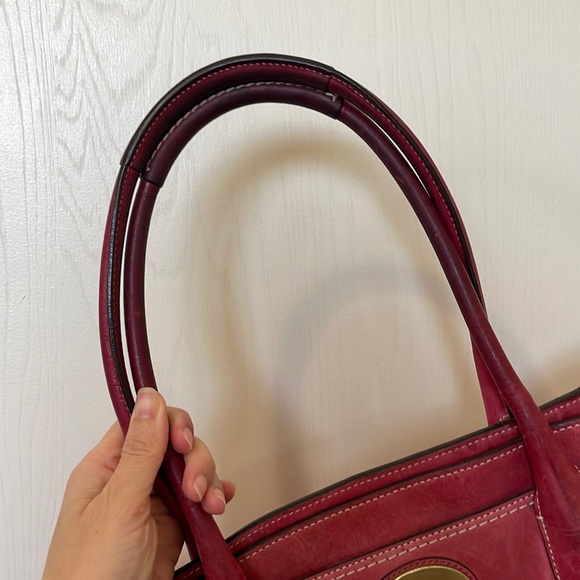 Coach raspberry pink turnlock leather carry all pocket zip tote 👜 - Picture 2 of 12
